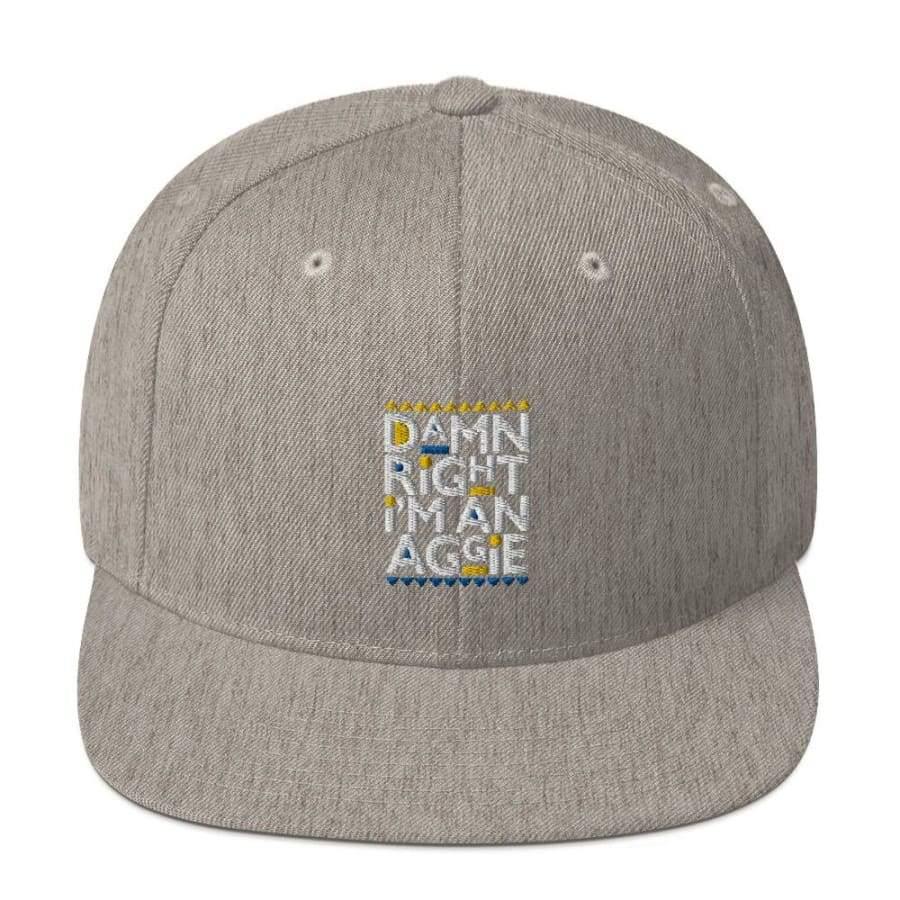 Aggie Snapback Hat Heather Grey