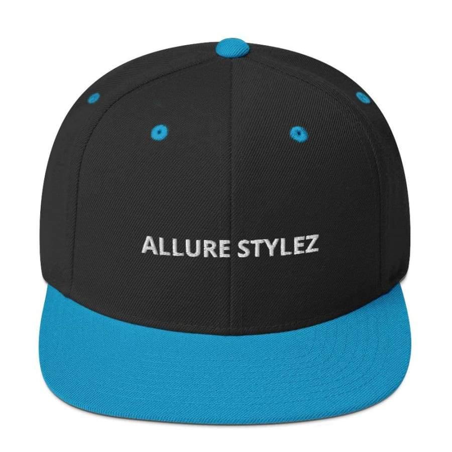 Branded Snapback Hat Black/ Teal