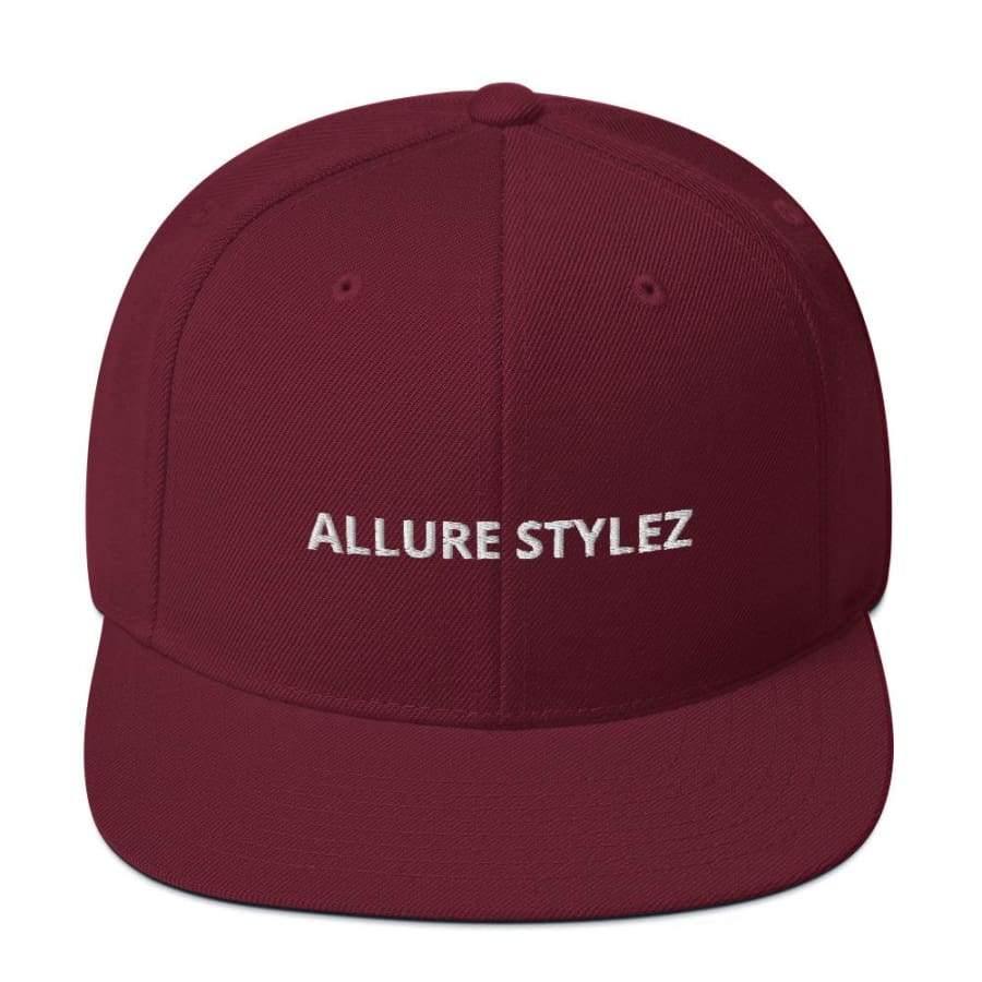 Branded Snapback Hat Maroon