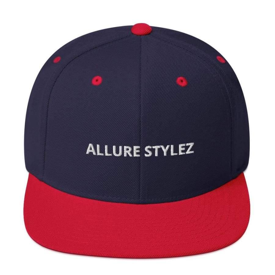 Branded Snapback Hat Navy/ Red