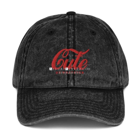 Cute Vintage Cotton Twill Cap Black