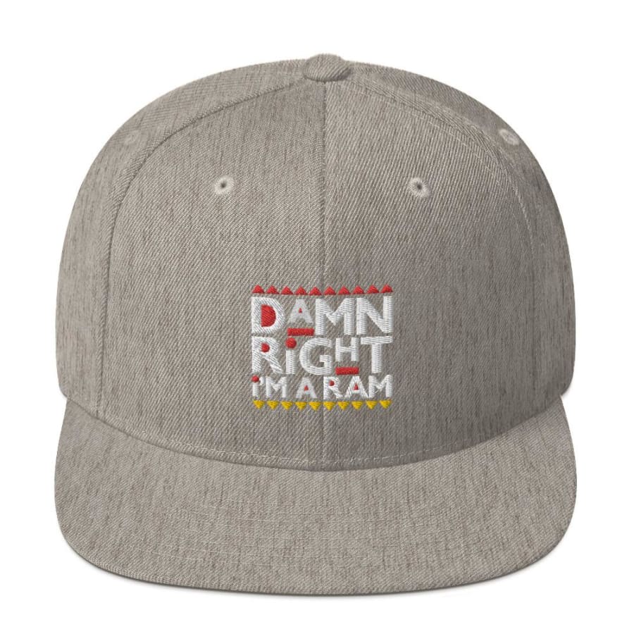 Ram Snapback Hat Heather Grey