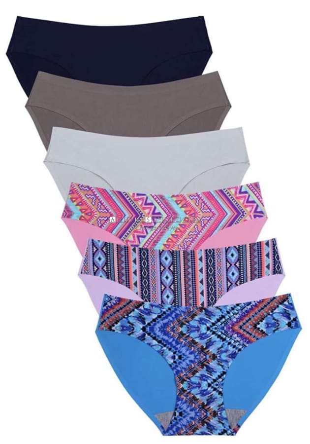 Seamless Underwear Invisible Bikini No Show Nylon Spandex Women Panties Assorted 3