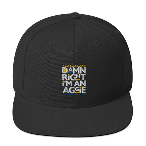 Aggie Snapback Hat Black