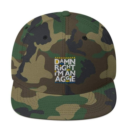 Aggie Snapback Hat Green Camo