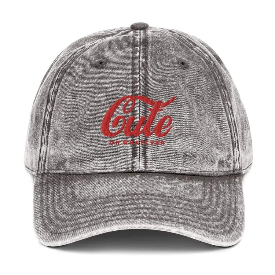 Cute Vintage Cotton Twill Cap Charcoal Grey