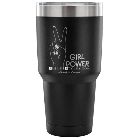 Girl Power 30 Oz Tumbler - Travel Cup Coffee Mug Black