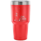 Girl Power 30 Oz Tumbler - Travel Cup Coffee Mug Red