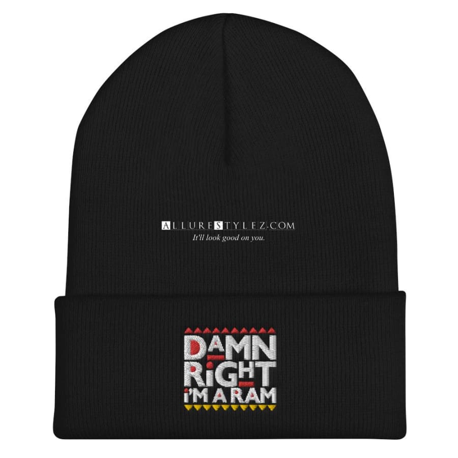 Ram Cuffed Beanie Black