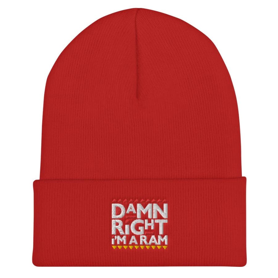 Ram Cuffed Beanie Red