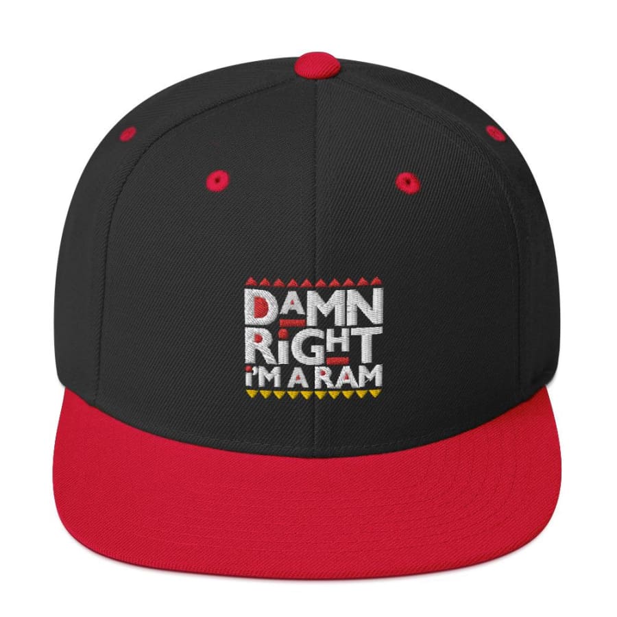 Ram Snapback Hat Black/ Red