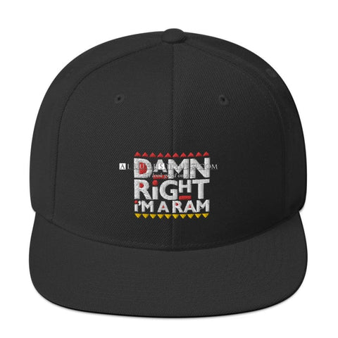 Ram Snapback Hat Black