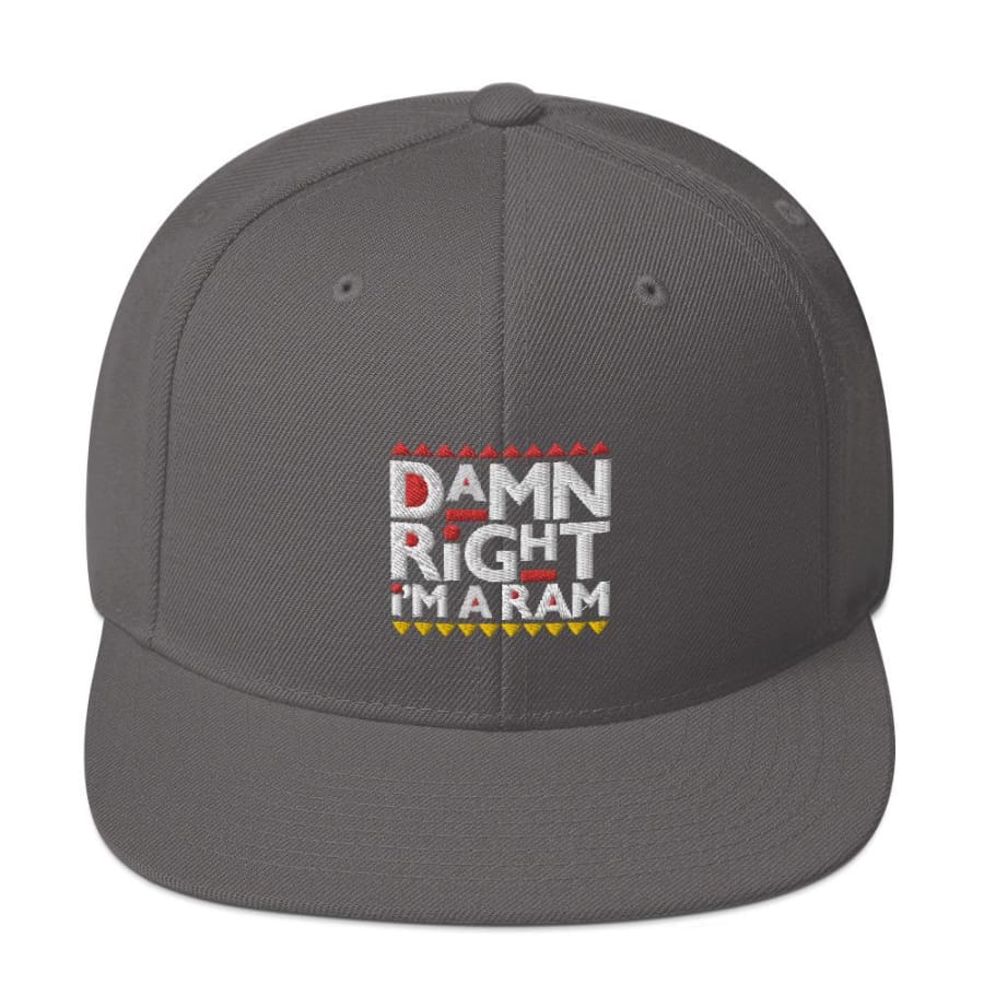 Ram Snapback Hat Dark Grey